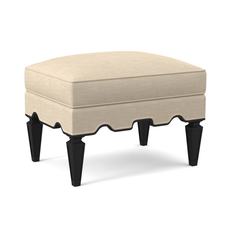Palm Upholstered Ottoman, Espresso, UV-Rollo Linen