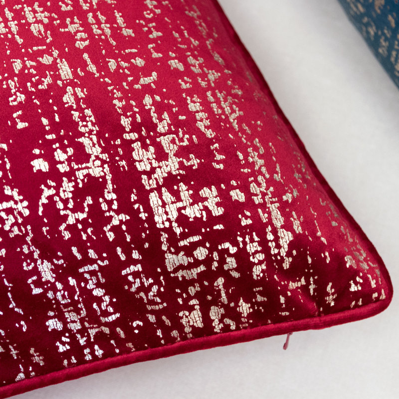  Housse de coussin carré et insert, Rouge, 20 po x 20 po, Polyester