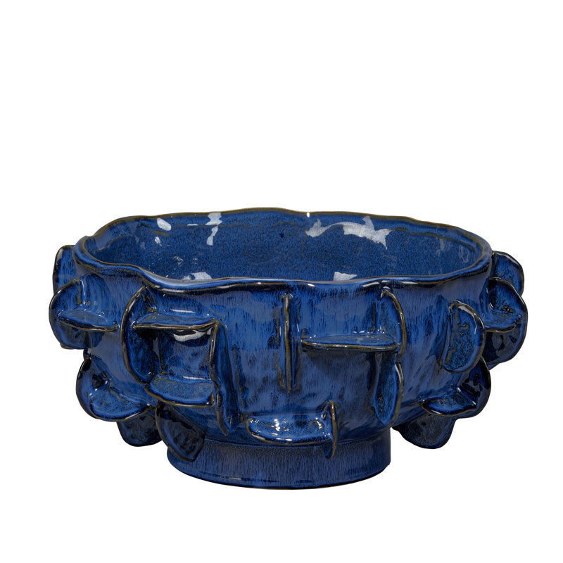 Bol décoratif en céramique fait à la main Helios, Bleu