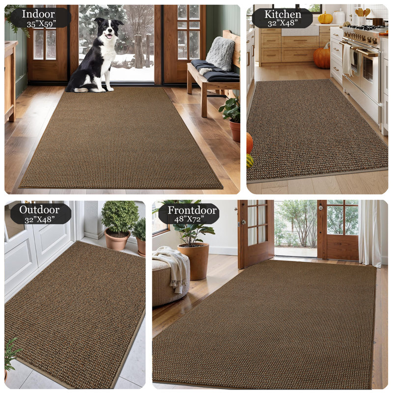 Tapis d'entrée antidérapant haut de gamme Premium, L 32 po x L 48 po, Kaki