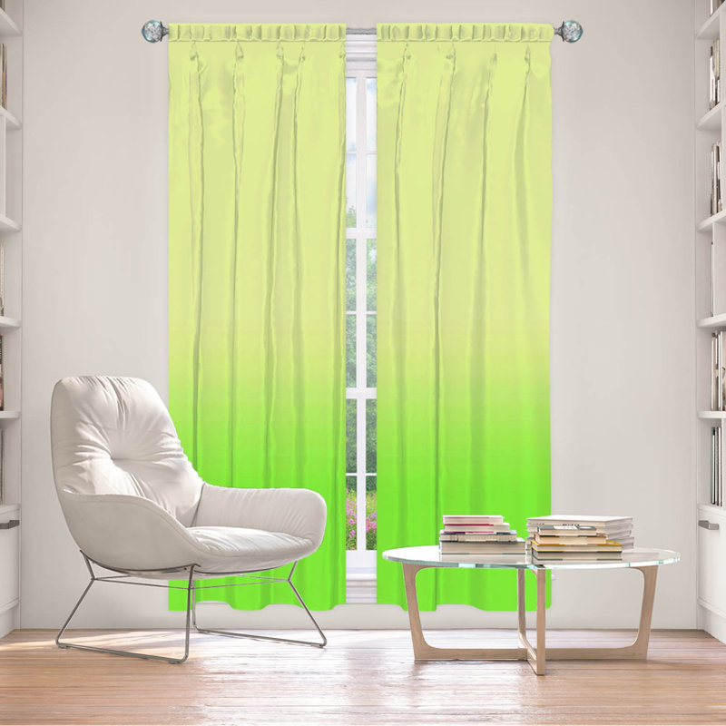 Vandela Room Darkening Curtain Pair, 20" W x 82" L, Lime/Green
