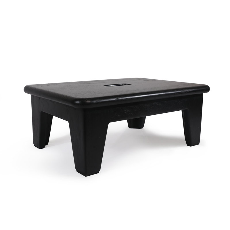 Oak Wood Step Stool, Black