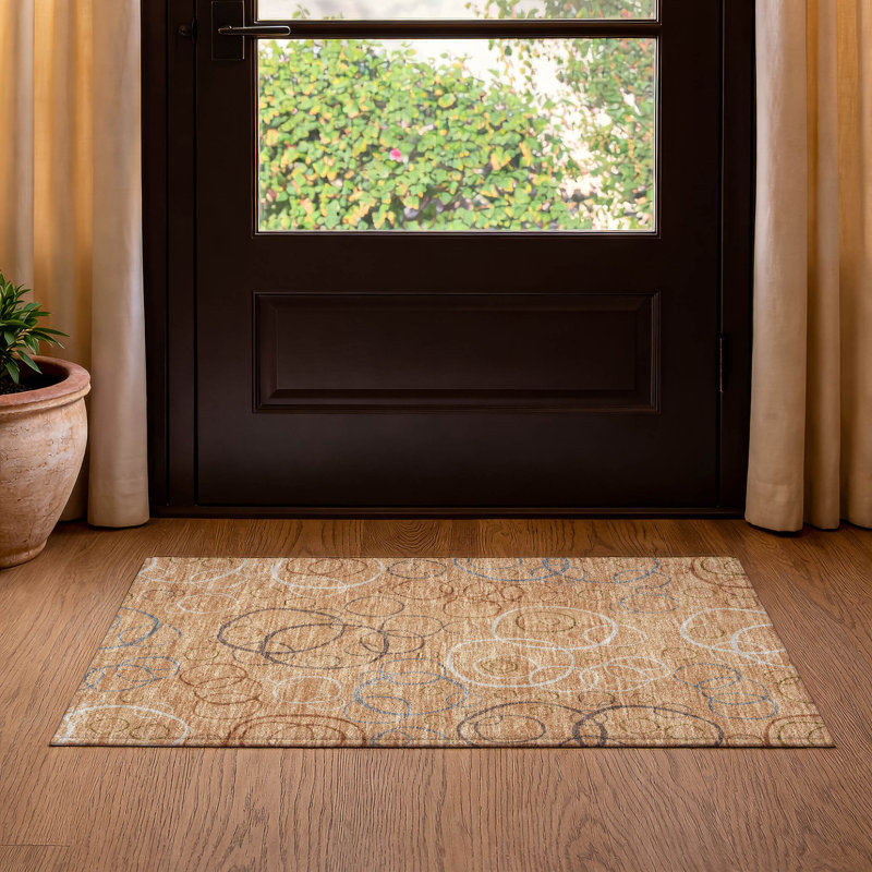 Premium Machine Washable Mayfield AMF2408 Bubbles Rug, 2'6" x 3'10", Copper