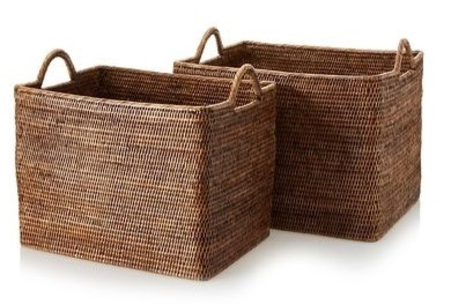 Matahari US Rectangular Set Of 2 Nested Baskets With Loop Handles | Wayfair