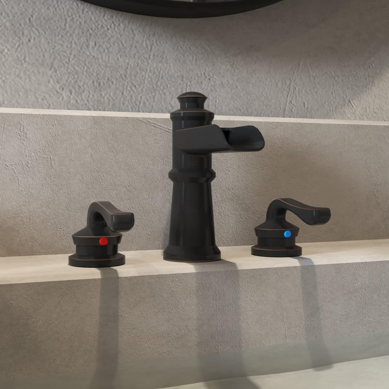 2-handle Bathroom Faucet with Drain Assembly