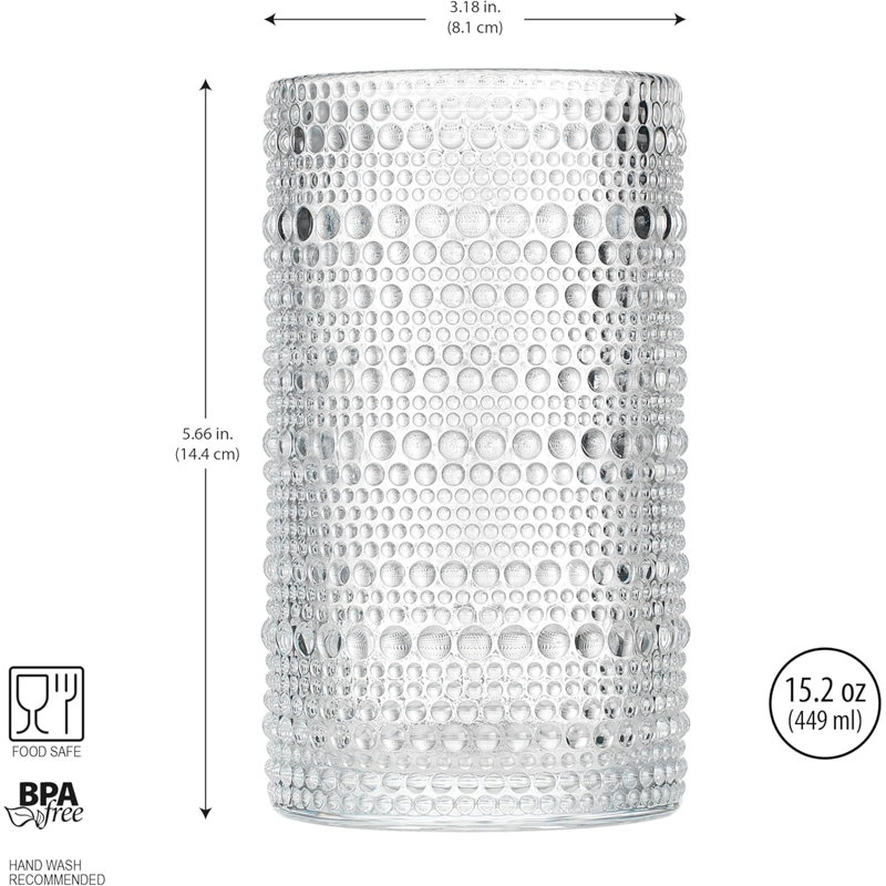 Ensemble de quatre Halo Highball 15 oz, Clair