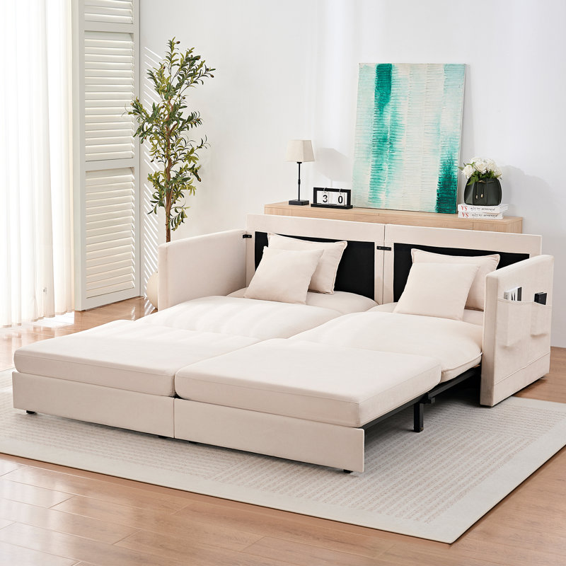 Canapé-lit 77 po, Beige