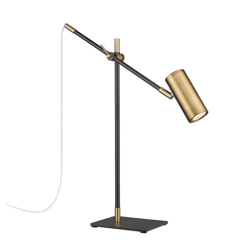 Lampe de table noire matte 21,75 po Ahmed-Farhan, Laiton vieilli