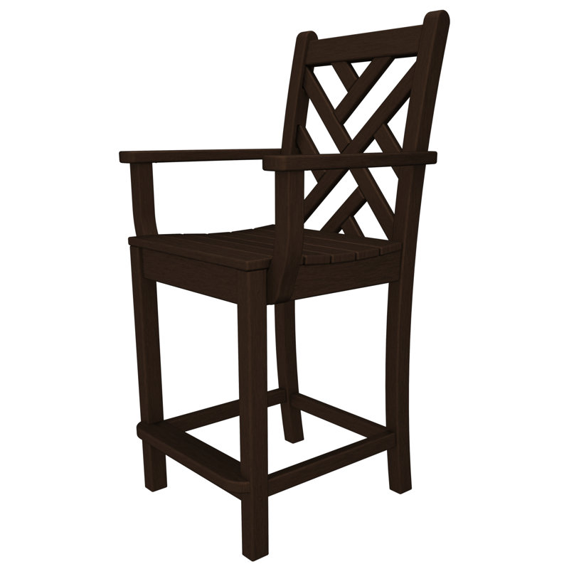 Lakeside POLYWOOD Chippendale Counter Arm Chair, Mahogany