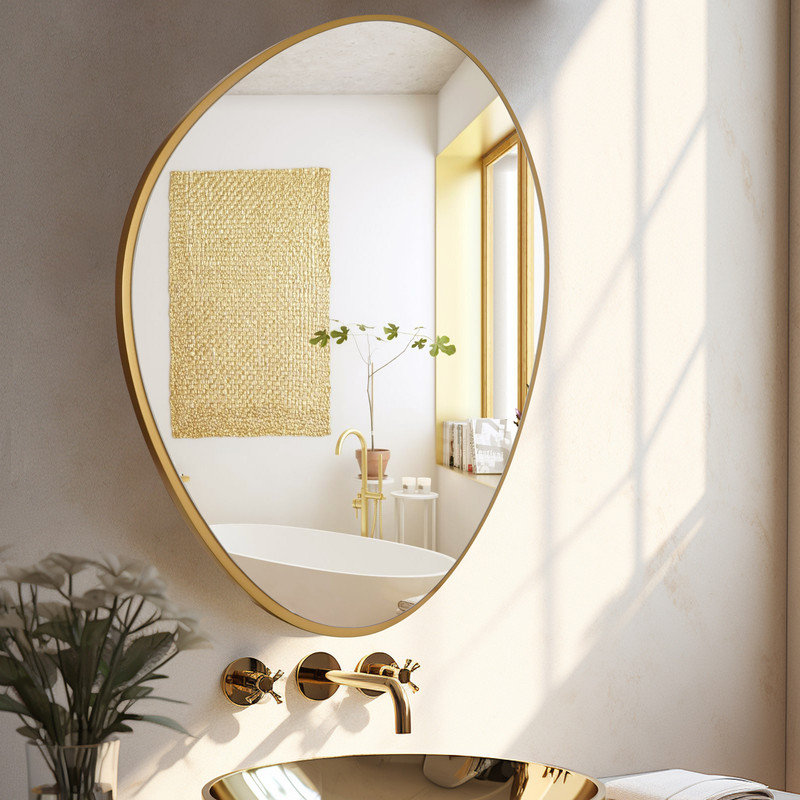 Miroir mural asymétrique pour salle de bain, 28 po x 22 po