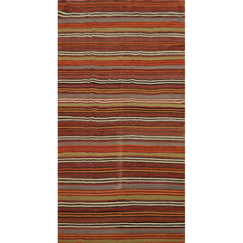 Tapis rayé en laine 5 x 5