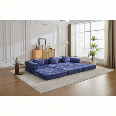 Chenille fabric Convertible Floor Sofa Bed