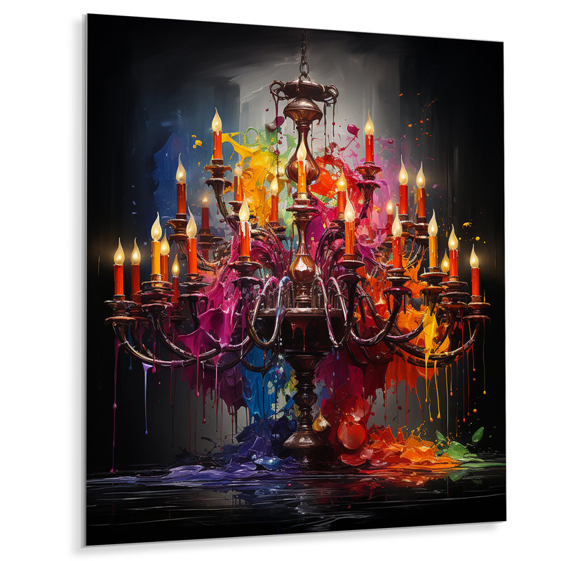 Lustre coloré Pop Art Glamour I - lustre en métal, H 40 po x l 30 po x P 1,5 po