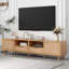 Meuble télé en rotin pour téléviseur de 85 po ou moins, console multimédia de style campagne moderne, centre de divertissement avec pieds en bois massif, meuble télé pour le salon, cinéma maison-689190680-699932629