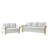 Terren  Monica 2-Piece Farmhouse Living Room Set with Solid Wood Spindle Legs-462775955