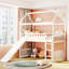 Lit mezzanine simple blanc avec glissade - moderne et pratique. Espace de jeu spacieux. Cadre. Outils d'assemblage inclus. Convient aux matelas de 4 à 6 po. Aucun sommier requis. Convient à tous les supports élégants et robustes