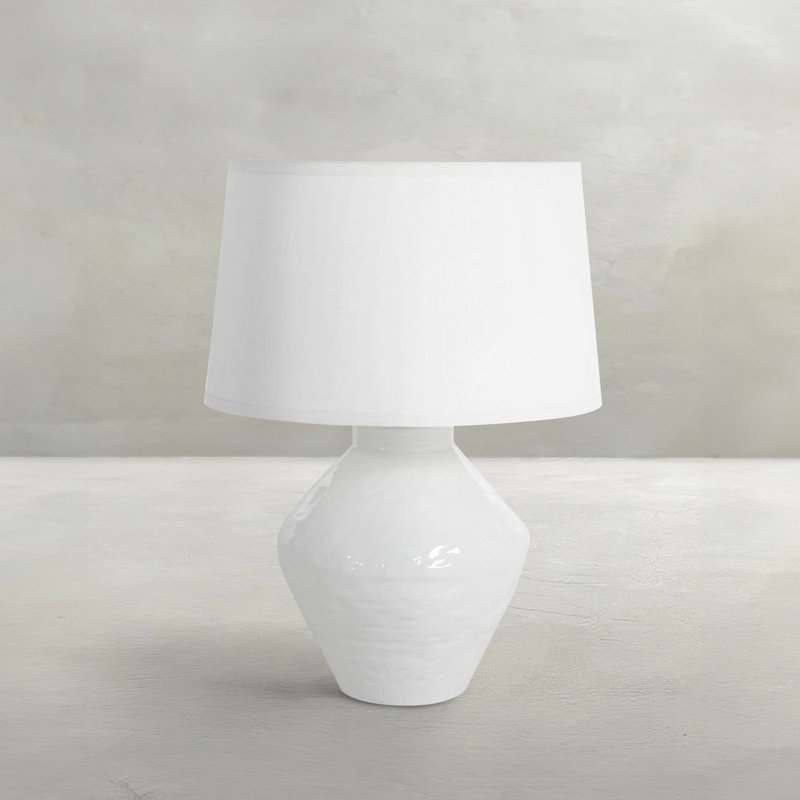Osborn 26" Textured White/Antique Brass Table Lamp