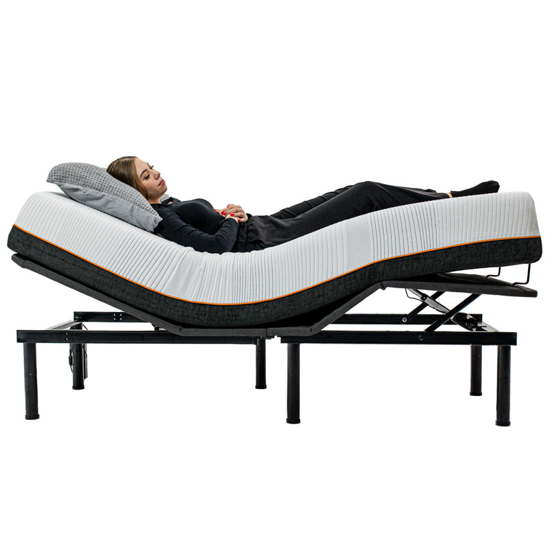 Lit réglable en acier léger - élévation de la tête et des pieds, 59 po x 79 po x 12 po, positions de base pour grand lit, jusqu'à 750 livres