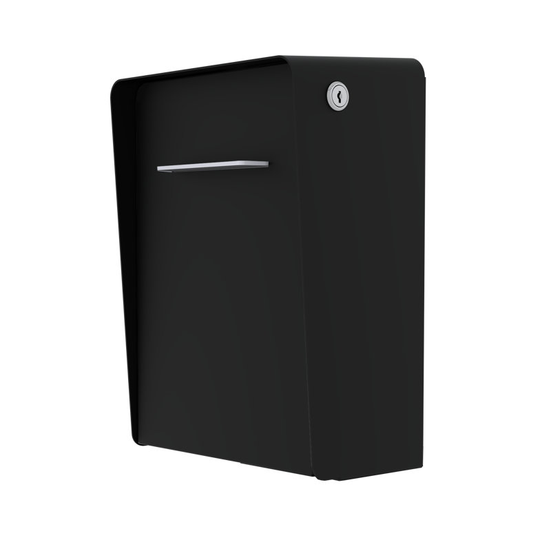 Modern Locking Wall Mounted Mailbox, Black
