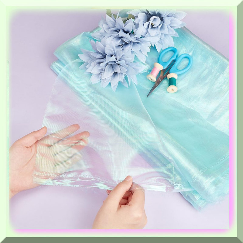 Iridescent Organza Fabric 4.3 Yards