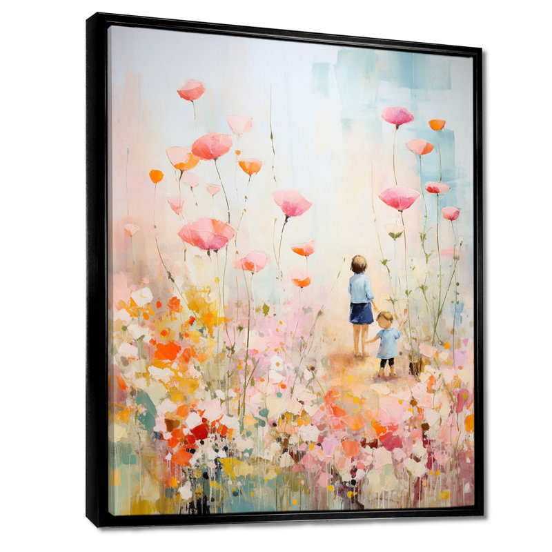 Art sur toile Whimsical Kids floral Haven II - Children, H 32 po x l 24 po x P 1 po, Cadre flottant noir