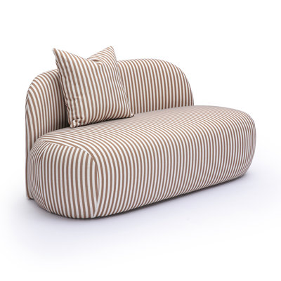 Carraway Brown Striped Linen Loveseat