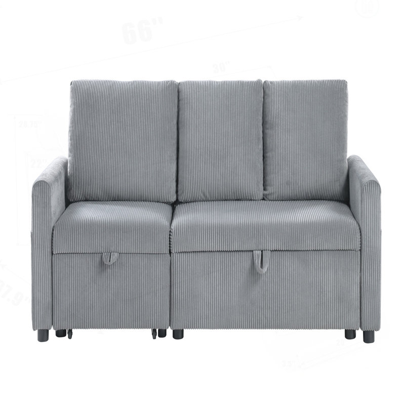Canapé polyvalent avec méridienne coulissante et rangement sous le siège pour une vie confortable