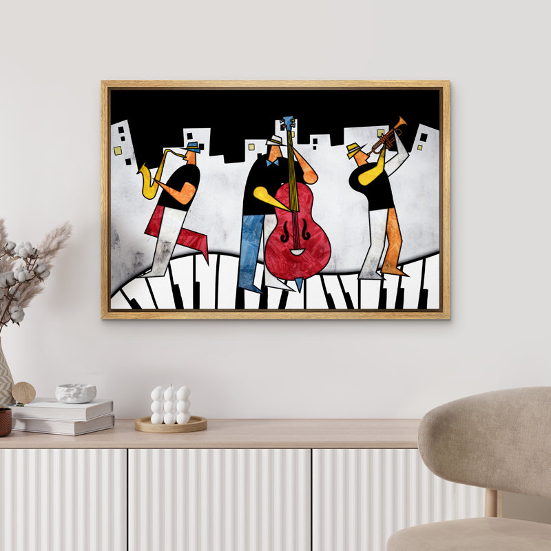 "Abstrait Portraits, pianistes en concert, amateurs de musique, art moderne" sur, Naturel, H 24 po x l 36 po