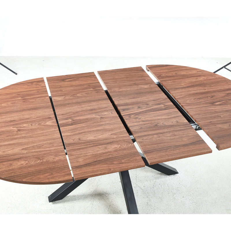 Tables de bureau avec pieds extensibles - noyer, stable et compact