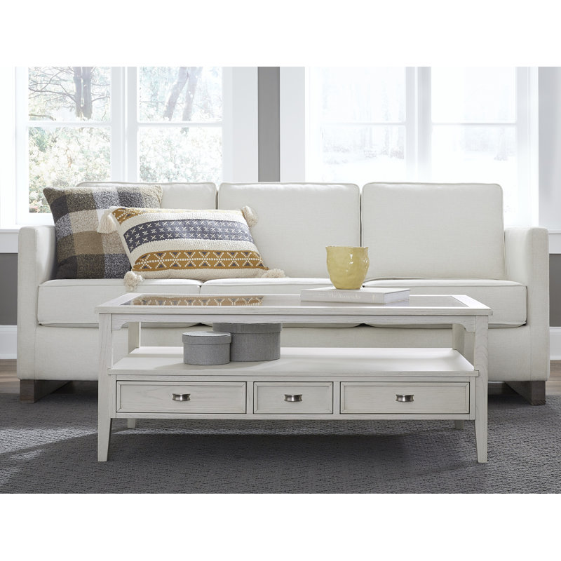 Tawatha Sand Dune White Mahogany Large Rectangular Cocktail Table