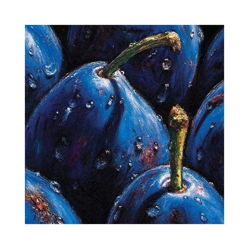 Plums by AlmaCh - Wrapped Canvas Painting, 66.04 cm H x 66.04 cm W x 3.175 cm D