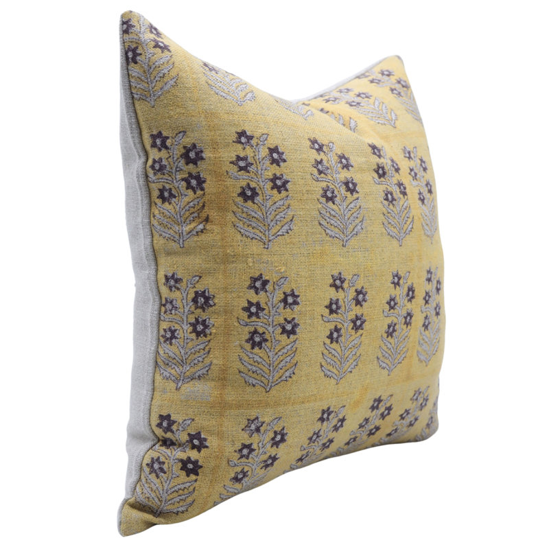 Housses de coussin en lin épais Fab Fabine, faites à la main (Indradhanush, rouille), Carré, H 16 po x l 16 po