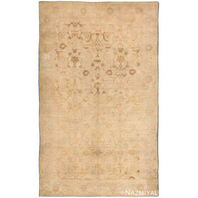 Tapis ivoire antique en coton Agra