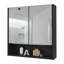 Pharmacie avec miroir Lexington, trois tablettes internes, finition wengé noir-142099360