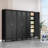 75" Metal Storage Cabinet With Doors And Shelves, Black Kitchen Pantry Cabinet, 6-tier Freestanding Tall Storage Cabinet For Garage, Office, Bathroom, Laundry Room, Dining Room-905493745