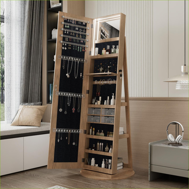 Armoire pour bijoux FlowLuxe, Noyer brun