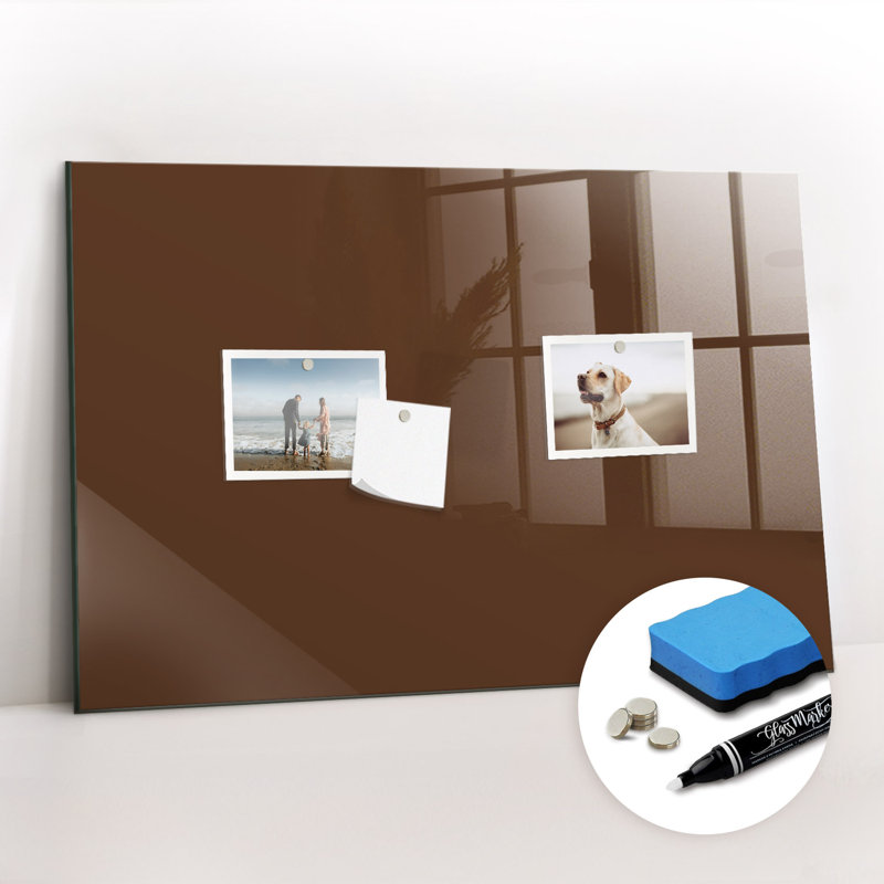 Magnetic Glass Dry Erase Board, Brown