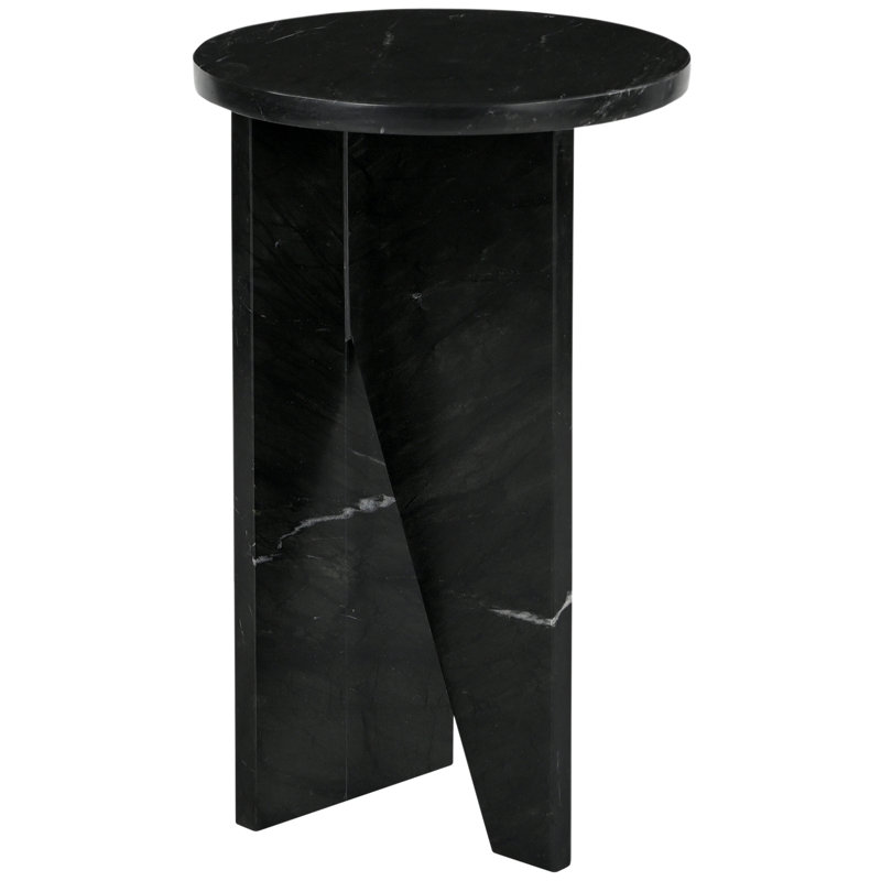 Devlin Marble Drink Table, Black