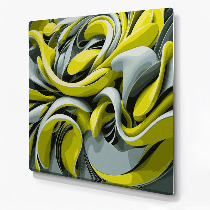 «Biomorphic Abstraction 19», art mural en métal vert, H 12 po x l 12 po