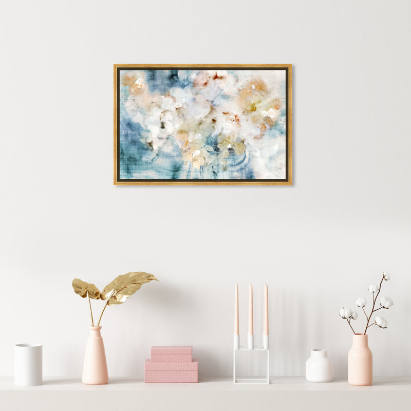 «Flowering Petals Morning», impression sur toile, Cadre doré, H 16 po x l 24 po