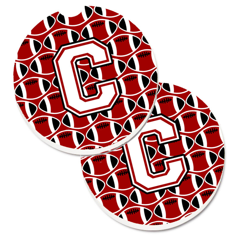 Sous-verre de football, C, Cardinal / blanc
