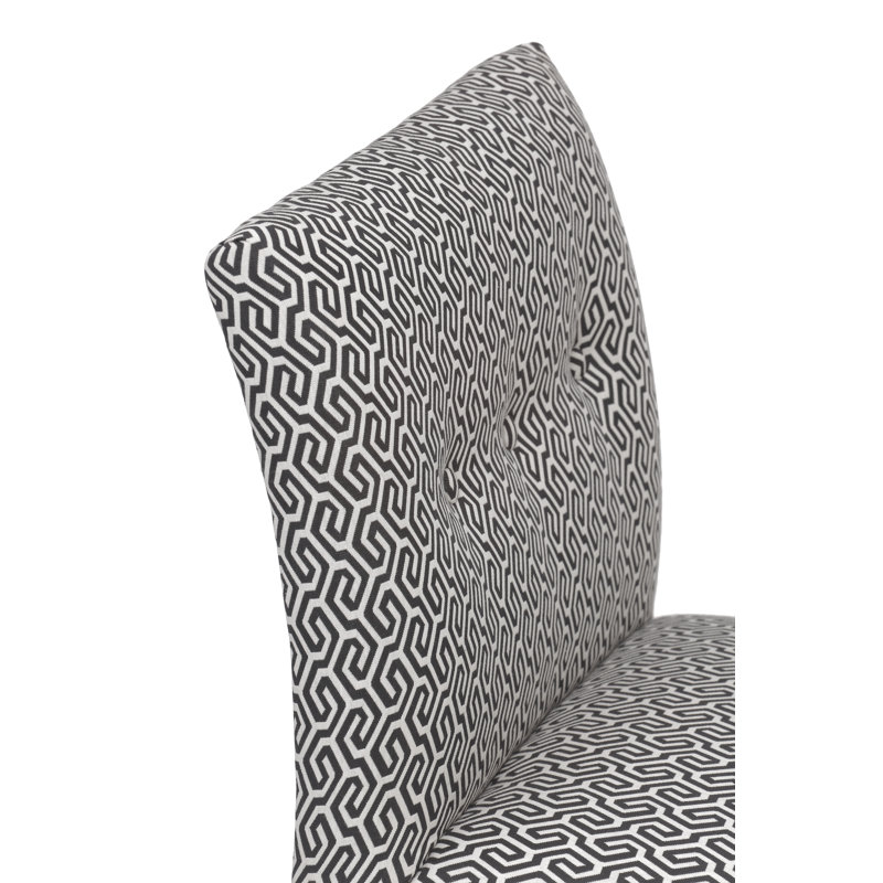 Lonara Upholstered Slipper Chair, Black/Cream 100% Polyester
