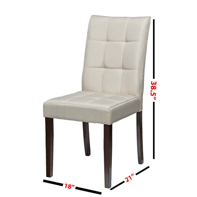 Chaise parsons capitonnée beige