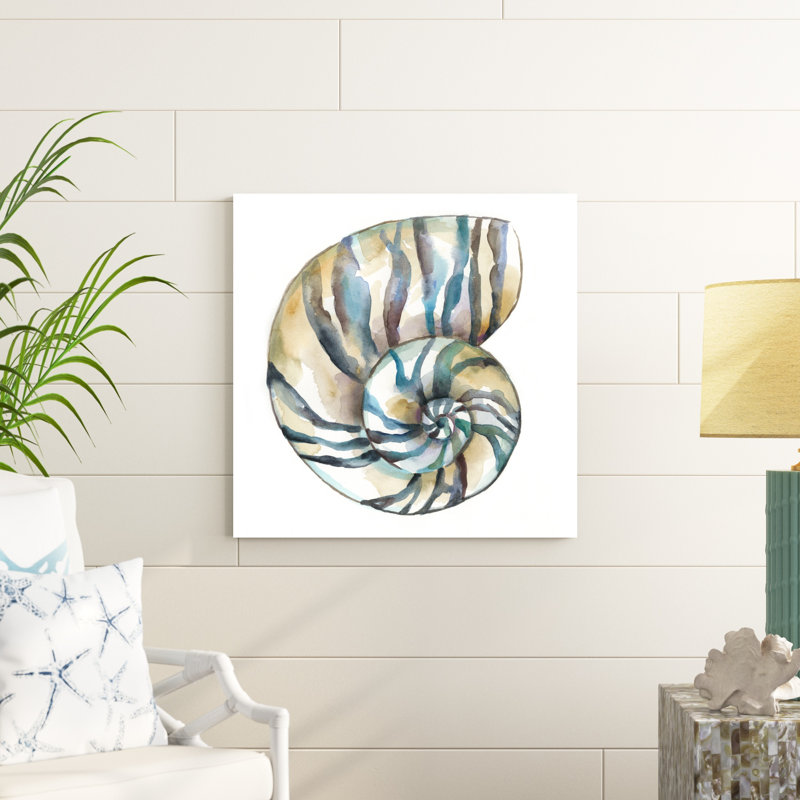 «Aquarelle Shells II», peinture sur toile, H 30 po x l 30 po, Toile tendue