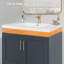 Comptoir de meuble-lavabo à surface solide de 30 pouces avec lavabo intégré, comptoir sans soudure blanc brillant, imperméable et facile à installer