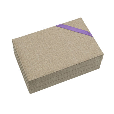 Kunzler 3-Tier Jewelry Tray, Sturdy Chipboard With Polyester Linen Wrap, Polyester Felt Lining, Many Compartments for Easy Jewelry Access, Stackable, Stylish and Functional