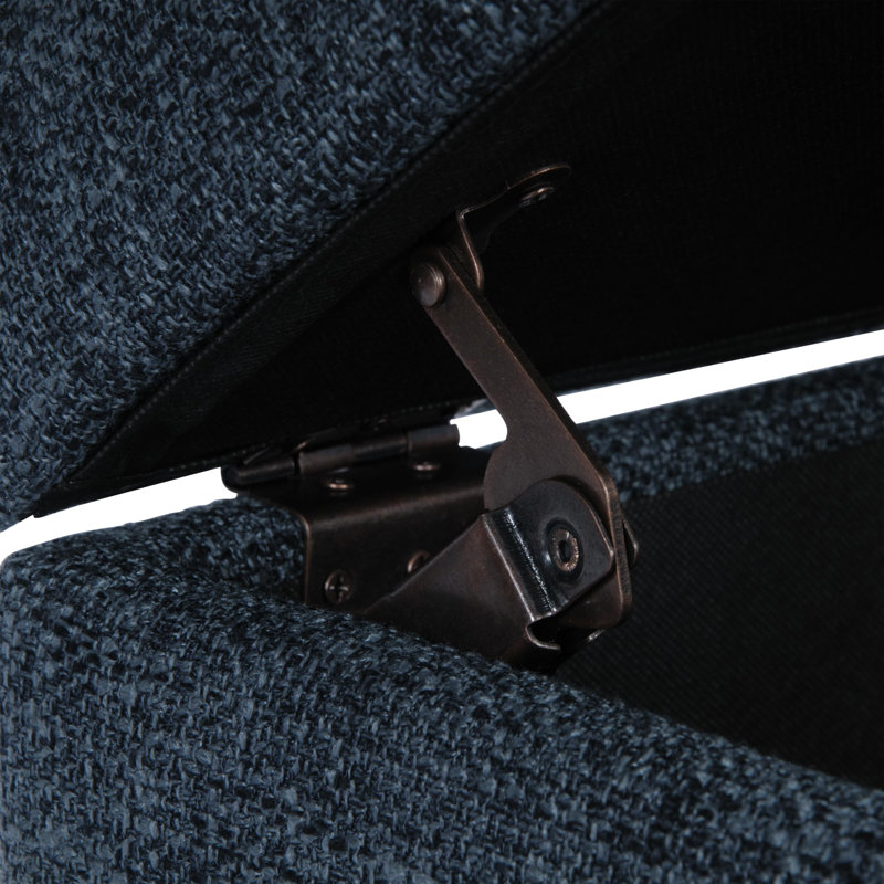 Small Textured Navy Tufted Storage Ottoman