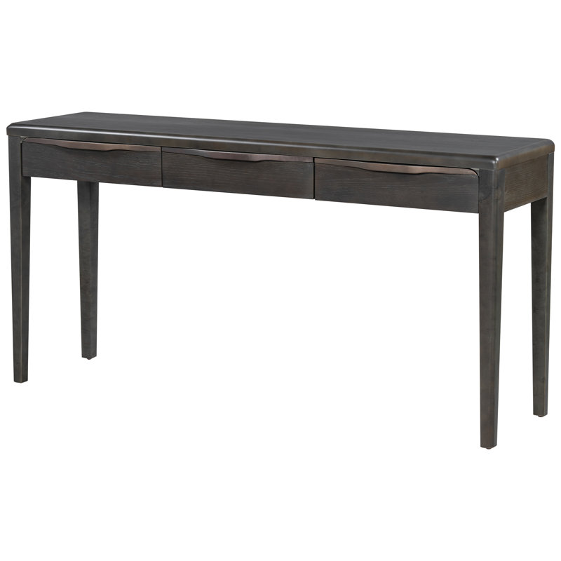 60" Narrow Console Table Hallway Foyer Table With 3 Drawers, Black