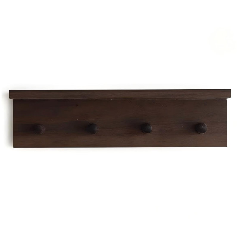 Portemanteau d'entrée, portemanteau mural en bois, finition noyer-1