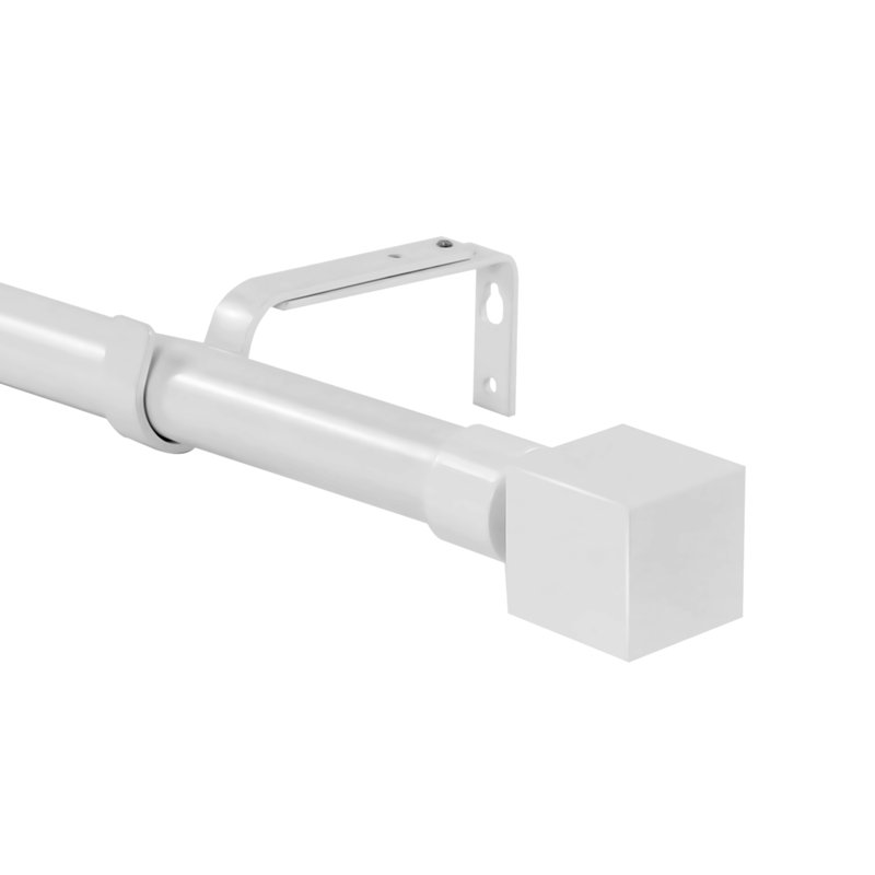 Tringle à rideaux simple Zaytoune Wright, l 48 po à 84 po, Blanc lustré